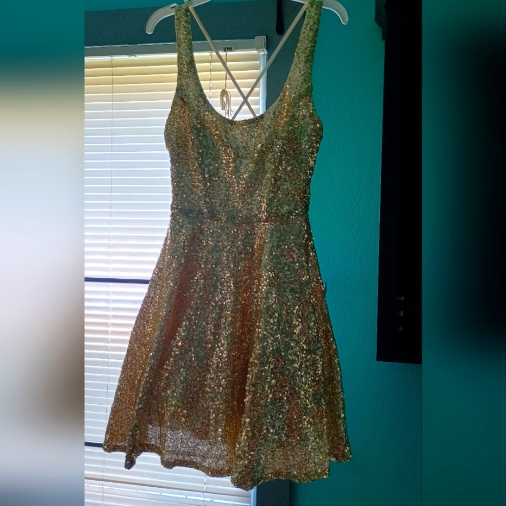 Gold Sequined Dress (knee-length)